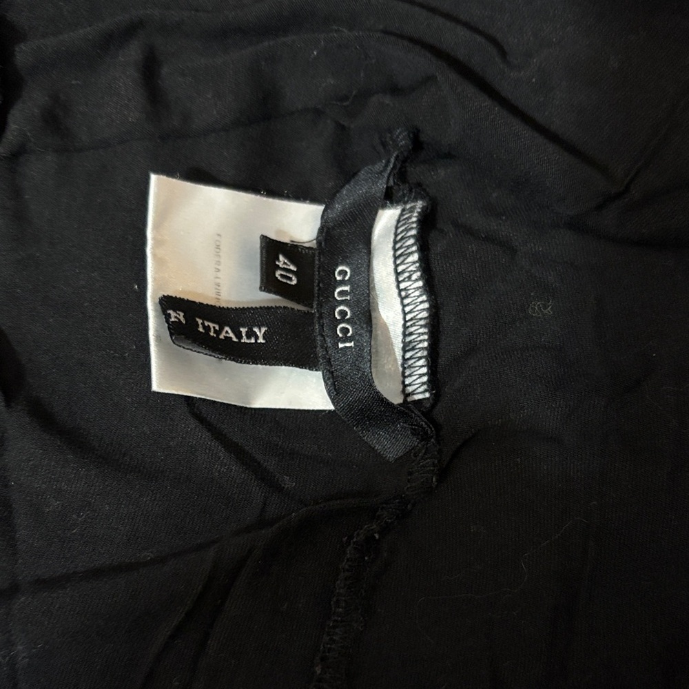 NWOT- Gucci Black Long Sleeve Sheer Women's Top with key hole side opening - Picture 4 of 7